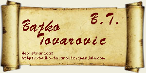 Bajko Tovarović vizit kartica